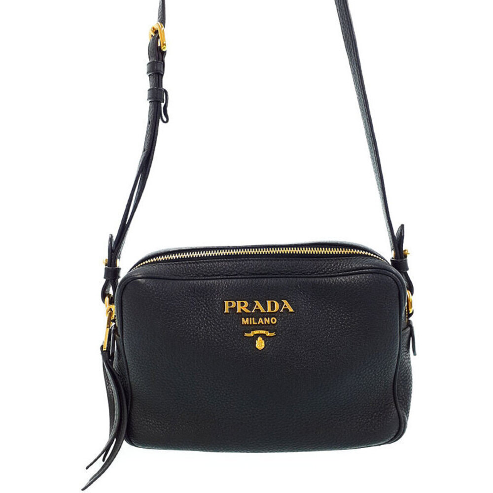 Prada Vitello Phenix leather camera Crossbody bag Black